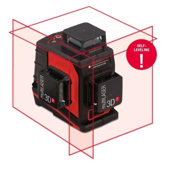 Prekės „Nivelyras lazerinis kryžminis 50 m raudonu spinduliu 3D BMI Multilaser IŠPARDUOTA“ paveikslėlis