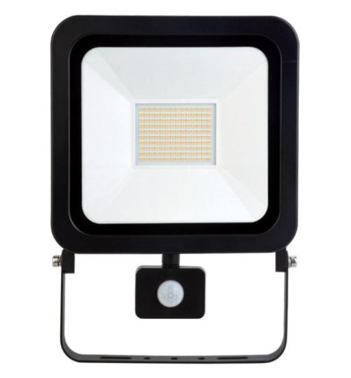 Prekės „Prožektorius LED su judesio davikliu 100W IP65 4000K 8000lm juodas LEDline IŠPARDUOTA“ paveikslėlis
