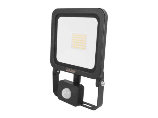 Prekės „Prožektorius LED su judesio davikliu 30W IP65 4000K 2400lm juodas LEDline IŠPARDUOTA“ paveikslėlis