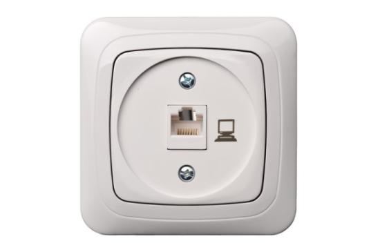 Prekės „Kištukinis kompiuterio lizdas be remelio ĮKL-001-01 Alfa White baltos spalvos Liregus IŠPARDUOTA“ paveikslėlis