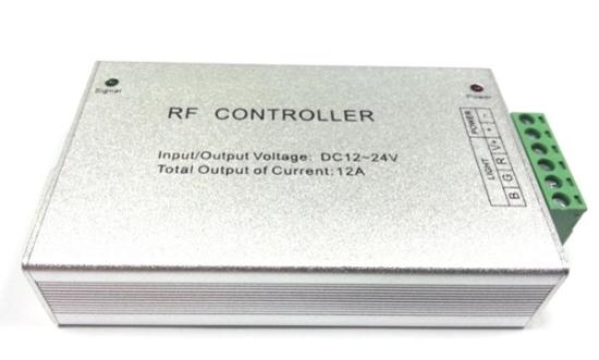 Prekės „Valdiklis LED ir RGB juostų su RF pultu 12V-24VDC/3x4A  IŠPARDUOTA“ paveikslėlis