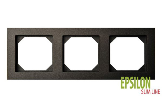 Prekės nuotrauka Rėmelis 3 vietų K14-145-03 Epsilon juodos spalvos SlimLine Liregus