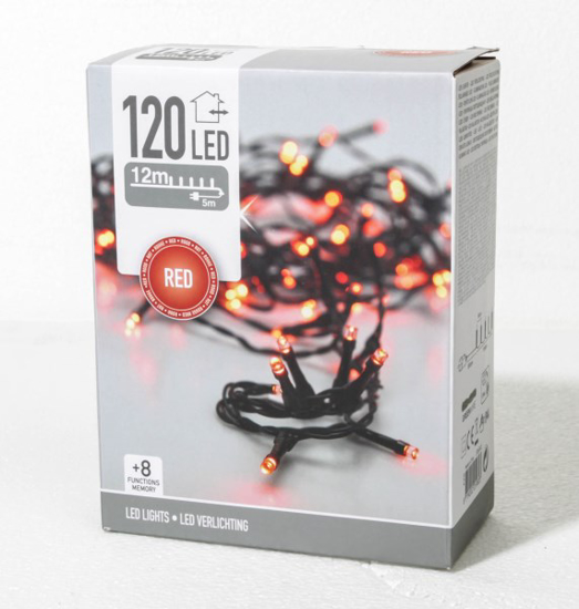 Prekės nuotrauka Elektrinė girlianda 120 LED 12 m raudonos spalvos IŠPARDUOTA