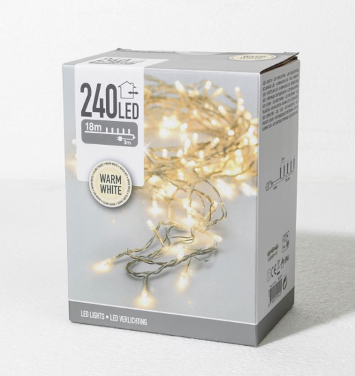 Prekės nuotrauka Elektrinė girlianda 240 LED 18 m baltos spalvos IŠPARDUOTA