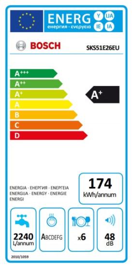 Prekės „BOSCH SKS51E26EU Indaplovė                                                                                              “ paveikslėlis