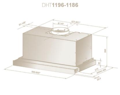 Prekės „DE DIETRICH DHT1186X Garų surinktuvas                                                                                   “ paveikslėlis