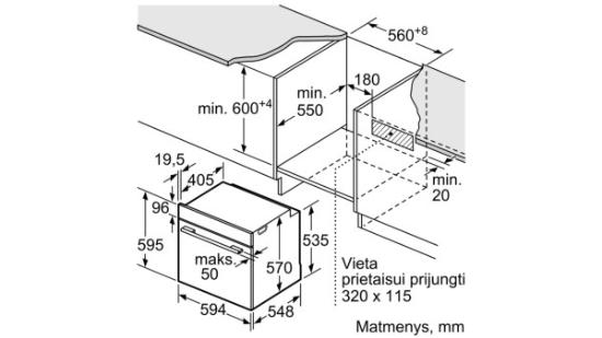 Prekės „BOSCH HBA533BS0S Orkaitė                “ paveikslėlis