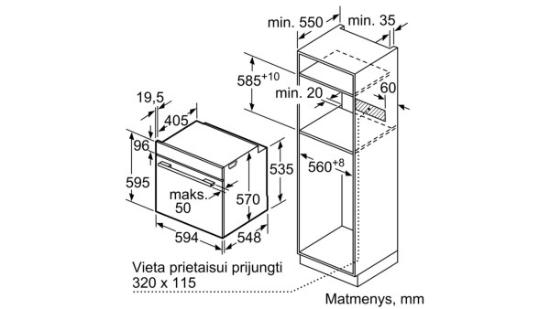 Prekės „BOSCH HBA533BS0S Orkaitė                “ paveikslėlis