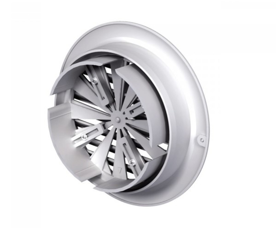Prekės nuotrauka Grotelės ventiliacinės plastikinės reguliuojamos d 100 - 125 / 160 mm baltos Vents