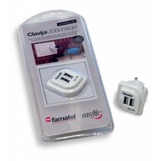 Prekės nuotrauka Adapteris dvivietis USB 1450 Famatel