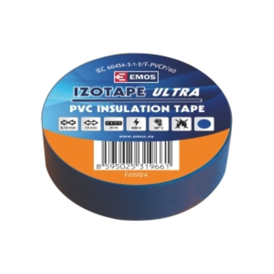 Prekės nuotrauka Juosta izoliacinė PVC BENIZOL 19/20 mėlyna 19 mm x 20 m Emos