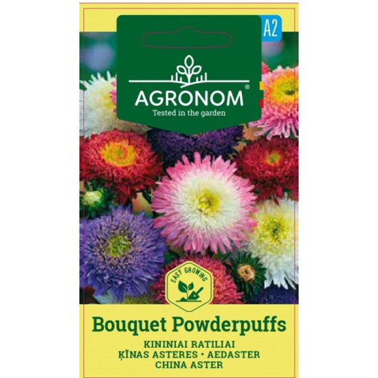 Prekės nuotrauka Sėklos kininiai ratiliai BOUQUET POWDERPUFFS Agronom IŠPARDUOTA