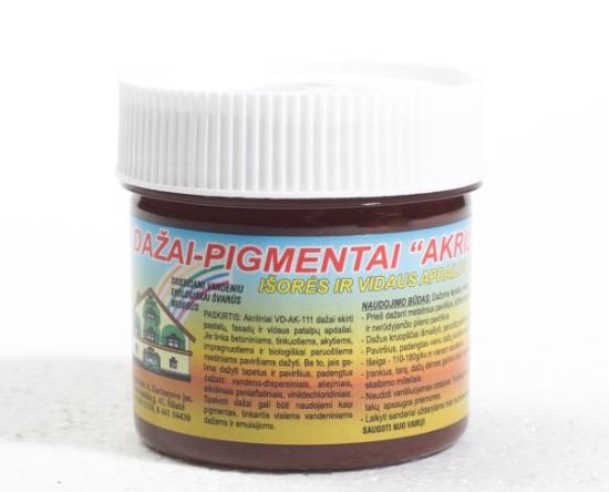 Prekės „Dažai - pigmentai akriliniai tamsiai rudi 120 g IŠPARDUOTA“ paveikslėlis