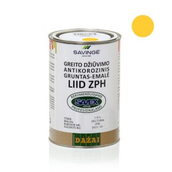 Prekės nuotrauka Dažai - gruntas antikoroziniai G/E LIID ZPH geltona 1 l IŠPARDUOTA