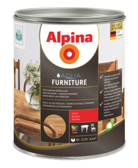 Prekės nuotrauka Lakas baldinis blizgus EXAP Aqua Furniture SM XB 750 ml Alpina