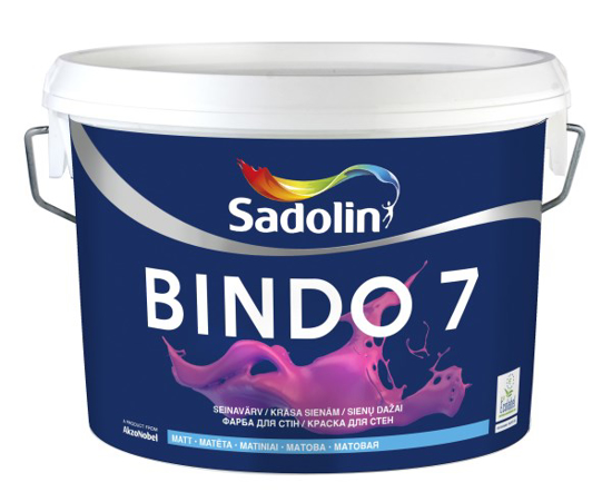 Prekės nuotrauka Dažai lateksiniai matiniai Sadolin Bindo-7 W2 2,5 l IŠPARDUOTA