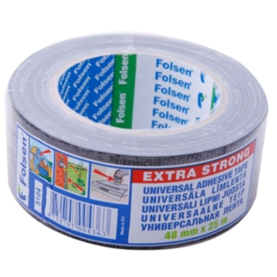 Prekės nuotrauka Juosta audinio 48 mm x 25 m pilka atspari drėgmei FOLSEN