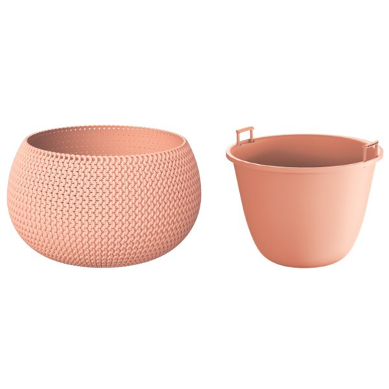 Prekės nuotrauka Vazonas plastikinis 370 mm Splofy Bowl persiko spalvos Prosperplast IŠPARDUOTA