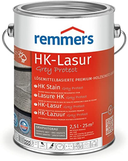 Prekės nuotrauka Apsauginė skaidri lazūra lauko medienai HK-Lasur Graphitgrau 2,5L 