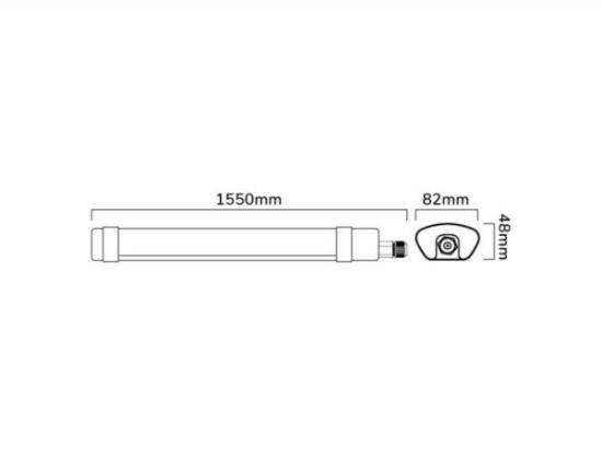 Prekės „Šviestuvas LED 90W 10800lm 155cm IP65 4000K LEDOM IŠPARDUOTA“ paveikslėlis