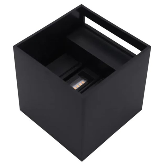 Prekės nuotrauka Šviestuvas fasadinis  LED 2x3W 4000K IP54 juodas CUBE LEDOM