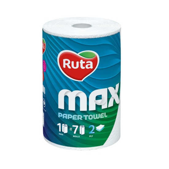 Prekės nuotrauka Rankšluosčiai popieriniai 2 sluoksnių RUTA Max IŠPARDUOTA