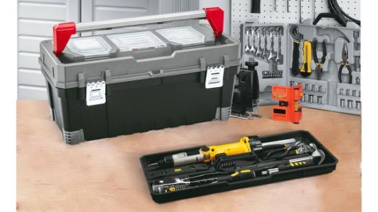 Prekės „Dėžė įrankiams plastikinė metaliniu užsegimu 25" Pro Rimax 63,3 x 31,5 x 27,8 cm IŠPARDUOTA“ paveikslėlis