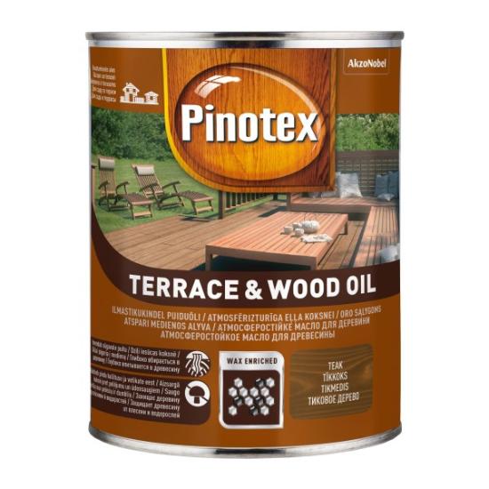 Prekės „Aliejus medienai PINOTEX TERRACE & WOOD OIL, 1 l, tikmedžio sp. IŠPARDUOTA“ paveikslėlis
