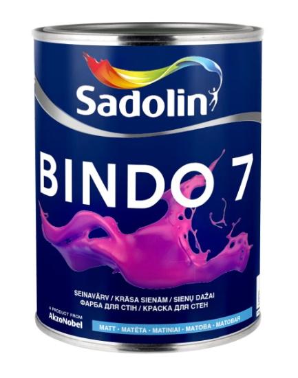 Prekės „Vandeniniai vidaus dažai SADOLIN BINDO 7, 1 l, BC bazė, matiniai IŠPARDUOTA“ paveikslėlis