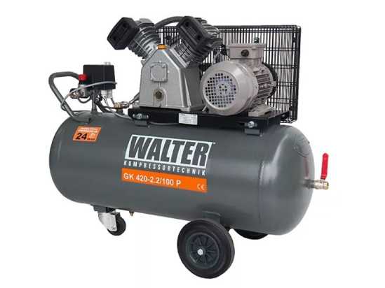 Prekės nuotrauka Kompresorius oro 100 L 400 V stūmoklinis GK420-2,2/100 P Walter kompressortechnik IŠPARDUOTA