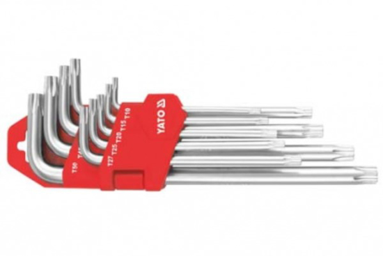 Prekės nuotrauka Rinkinys raktų žvaigždutinių T10-50mm 9 vnt. TORX  Yato YT-0512
