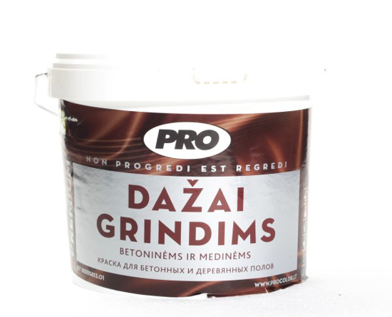 Prekės nuotrauka Dažai PRO grindims pusiau matiniai pilki 2,7 l