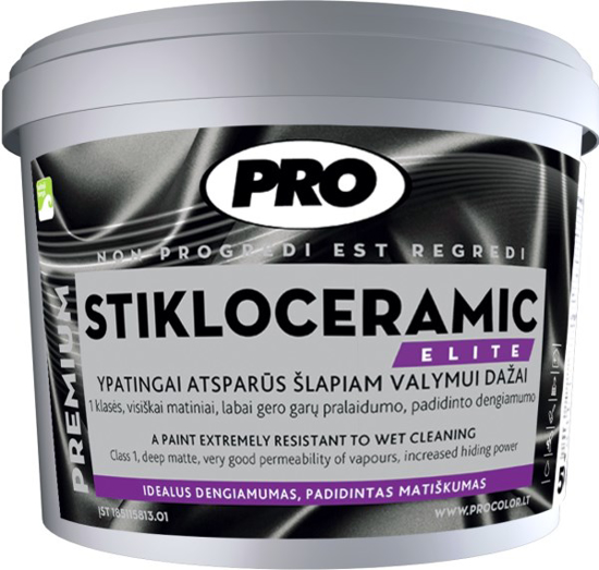 Prekės nuotrauka Dažai visiškai matiniai PRO STIKLOCERAMIC Elite 0,9 l