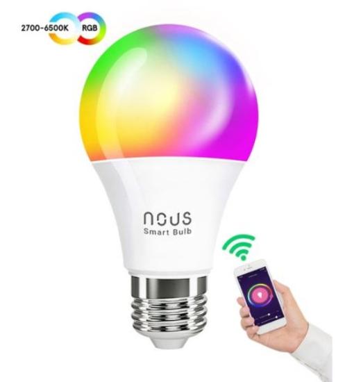 Prekės „Lemputė LED E27, 230V, 9W, 810lm, 2700K - 6500K, RGB, išmanioji Wi-Fi, valdoma programėle, TUYA / Smart Life, P3, NOUS IŠPARDUOTA“ paveikslėlis