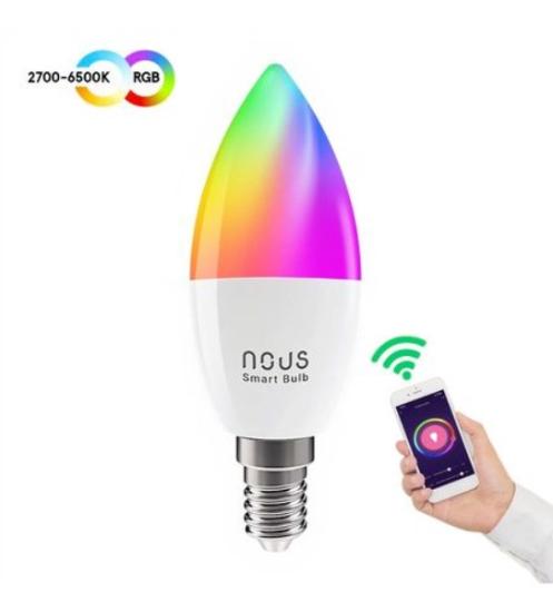 Prekės „Lemputė LED E14, 230V, 4,5W, 380lm, 2700K - 6500K, RGB, išmanioji Wi-Fi, valdoma programėle, TUYA / Smart Life, P4, NOUS IŠPARDUOTA“ paveikslėlis