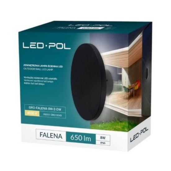 Prekės „Sieninis lauko šviestuvas FALENA-2, 8W, 650lm, 4000K, IP54, juodas, ORO IŠPARDUOTA“ paveikslėlis