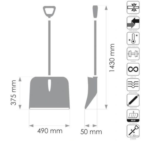 Prekės „Kastuvas sniegui 49 cm Extra Click Maan IŠPARDUOTA“ paveikslėlis