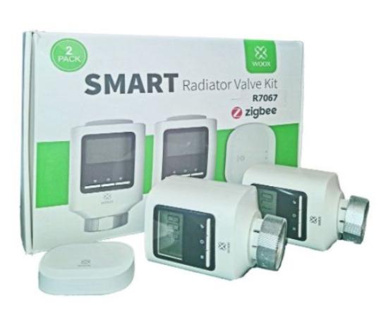 Prekės „Išmanių termostatų komplektas, 2x termostatai + ZigBee - Wi-Fi stotelė, TUYA, valdomas programėle, WOOX IŠPARDUOTA“ paveikslėlis