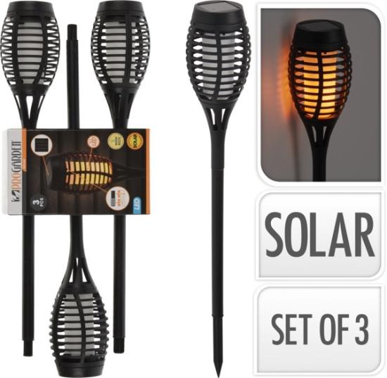 Prekės „Šviestuvas sodo SOLAR GARDEN FLAME 3 vienetų pakuotė IŠPARDUOTA“ paveikslėlis