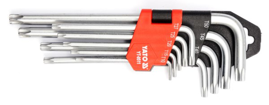 Prekės nuotrauka Rinkinys raktų šešiakampių T10-50mm Torx