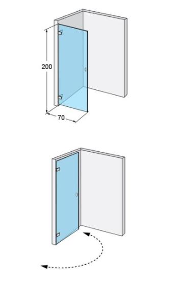 Prekės „Dušo durys IDO Design 70, kairinės  IŠPARDUOTA“ paveikslėlis