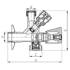 Prekės nuotrauka Ventilis prietaisinis kombinuotas ø10 FERRO 3/8"x1/2"x3/4"