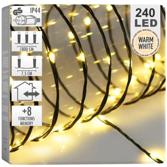 Prekės „Girlianda elektrinė 240 LED 18m 8F šil.balta IŠPARDUOTA“ paveikslėlis