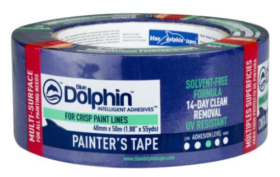 Prekės „Dažymo juosta vidutinio lipnumo 48 mm x 50 m mėlyna DOLPHIN IŠPARDUOTA“ paveikslėlis