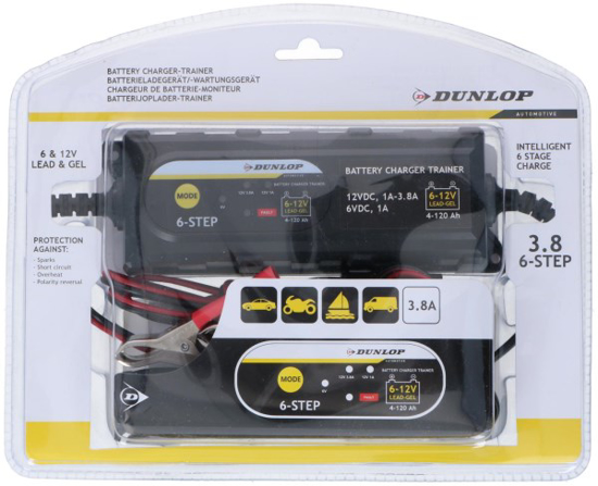 Prekės nuotrauka Pakrovėjas akumul.3,8A 6-12V Dunlop IŠPARDUOTA