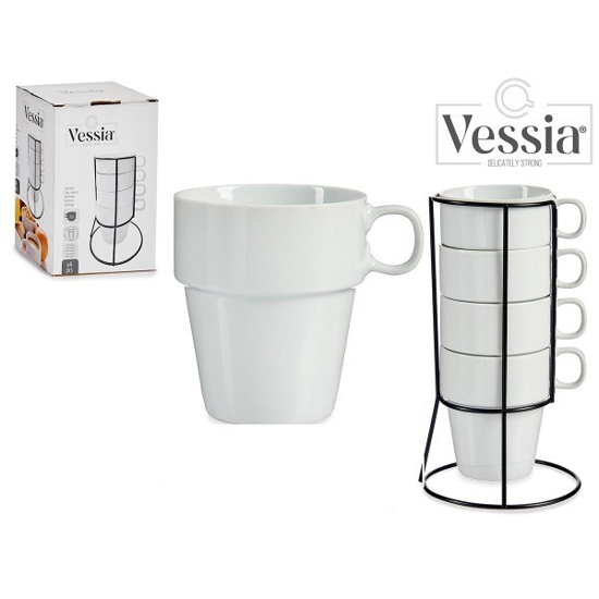 Prekės nuotrauka Puodukų rink. 350ml 4vnt su stovu 90376 Vessia