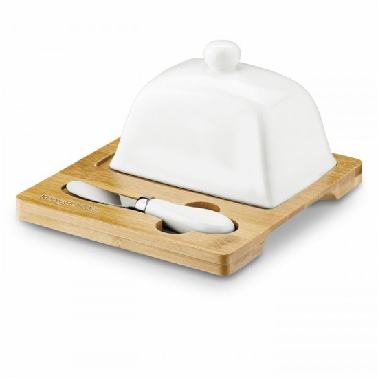 Prekės nuotrauka Sviestinė keramik. su med. padu18*17+13*9*10cm