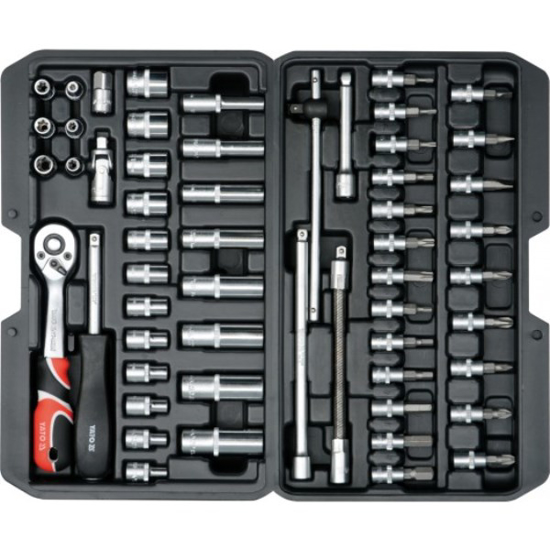 Prekės nuotrauka Rinkinys galvučių 1/4" 56 vnt CrV Yato YT-14501