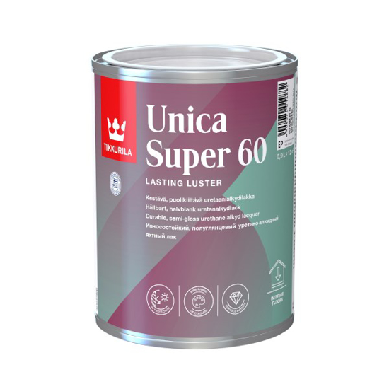 Prekės nuotrauka Lakas medienai uretaninis alkidinis Tikkurila Unica Super pusiau blizgus EP 0,9 l