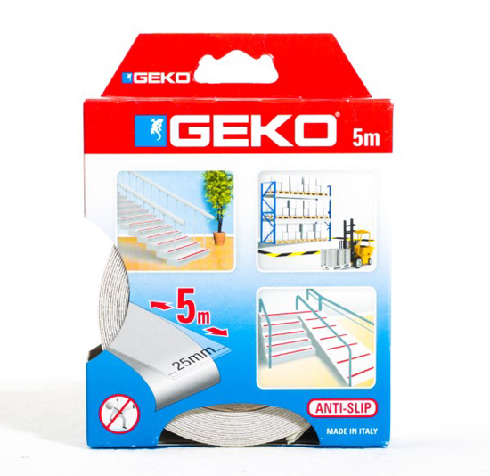 Prekės nuotrauka Juosta neslystanti GEKO lauko ir vidaus skaidri 25 mm x 5 m IŠPARDUOTA